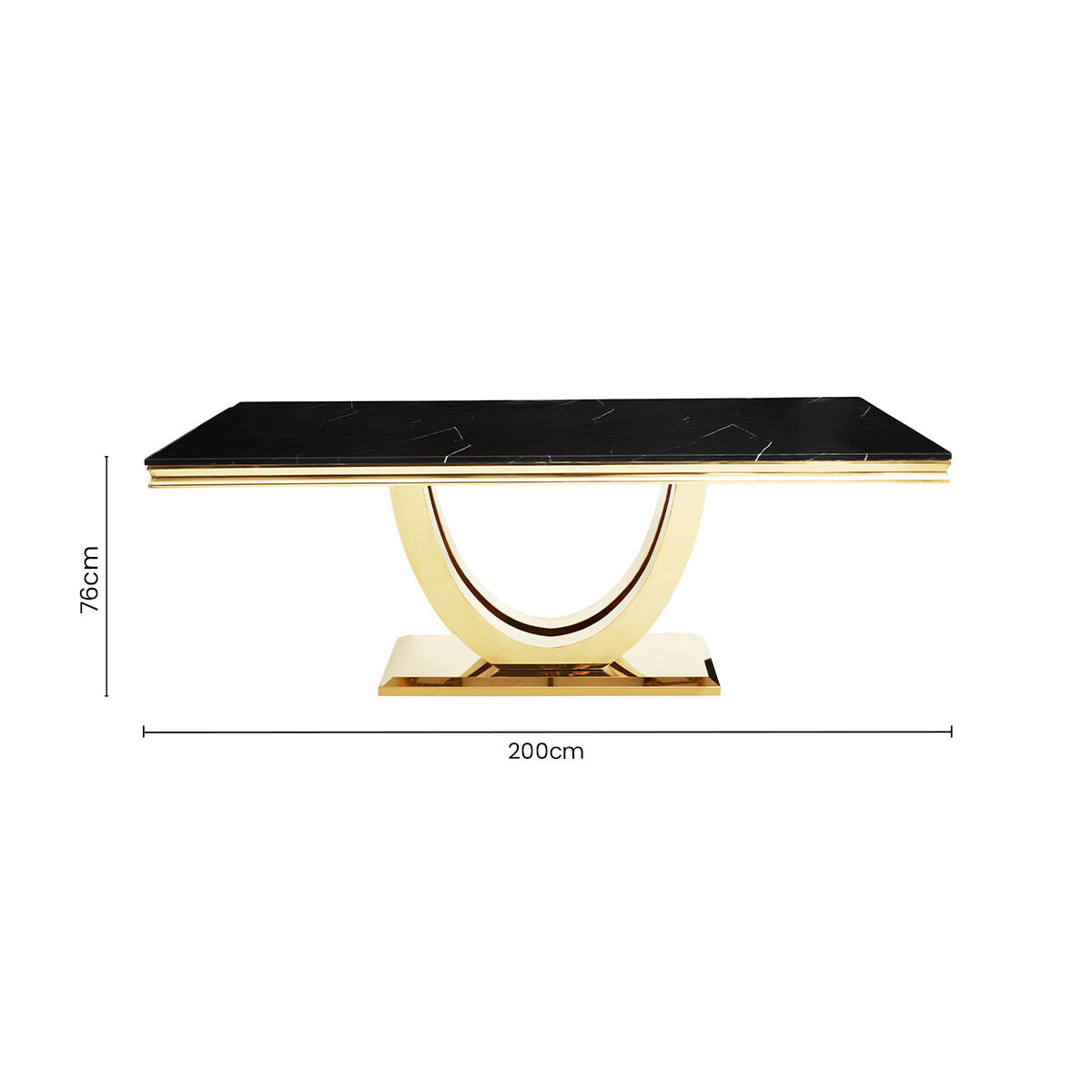 Moda Black Faux Marble Rectangular Dining Table