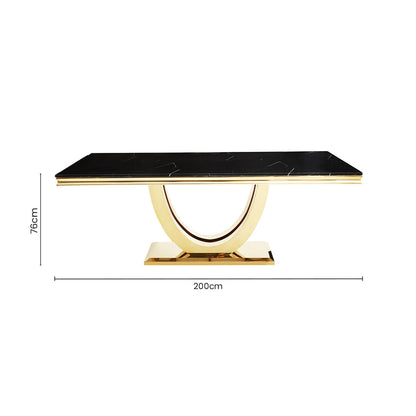 Moda Black Faux Marble Rectangular Dining Table