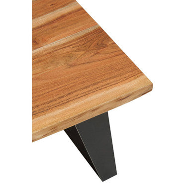 Surax Acacia Wood with Black Legs Side Table