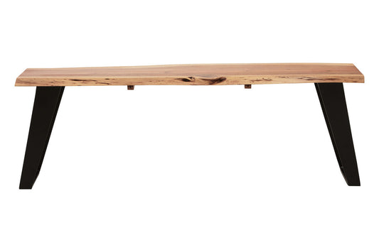 Surax Natural Acacia Wood Bench with Live Edge