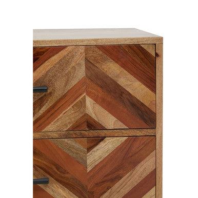 Boho Two Door and Three Drawer Mango Wood Sideboard