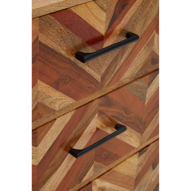 Boho Two Door and Three Drawer Mango Wood Sideboard