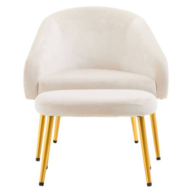 Yasmeen Beige Chair And Footstool