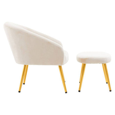 Yasmeen Beige Chair And Footstool