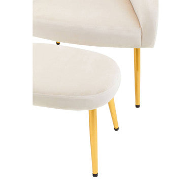 Yasmeen Beige Chair And Footstool