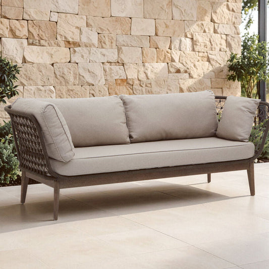 Opus Three Seat Bronze and Charcoal Sofa