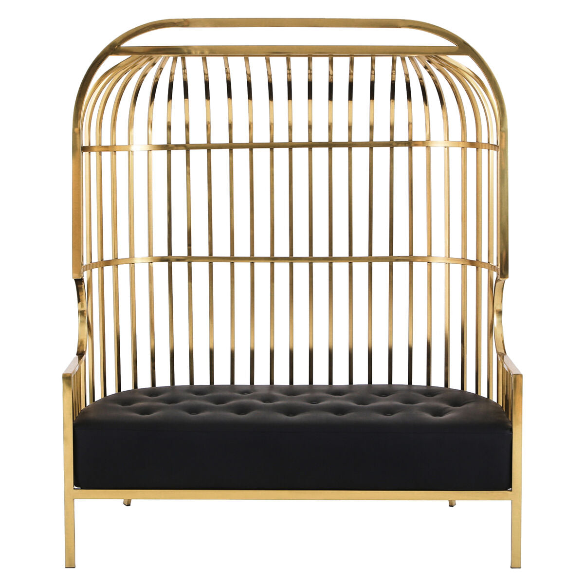 Eliza Gold Dome Cage Two Seat Sofa