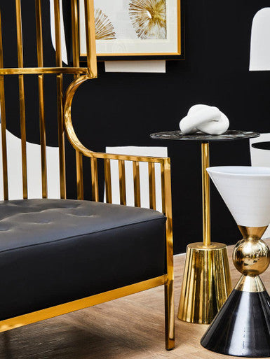 Eliza Gold Dome Cage Two Seat Sofa