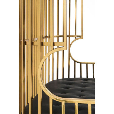 Eliza Gold Dome Cage Two Seat Sofa