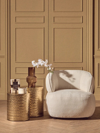 Templar Set of 2 Gold Finish Side Tables and Stools