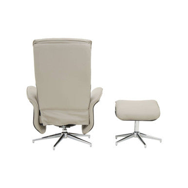 Warrington Mink Leather Effect Recliner And Footstool