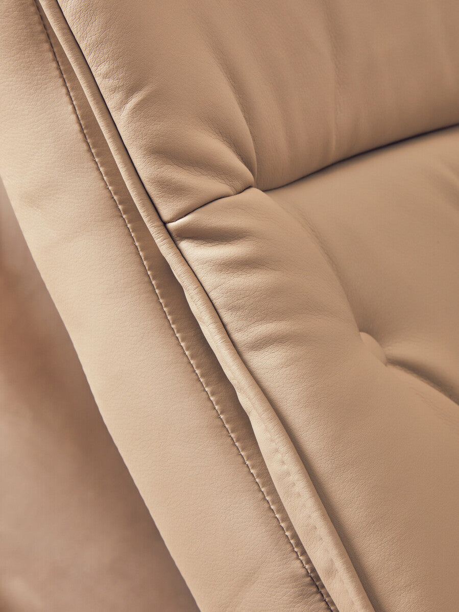 Warrington Mink Leather Effect Recliner And Footstool