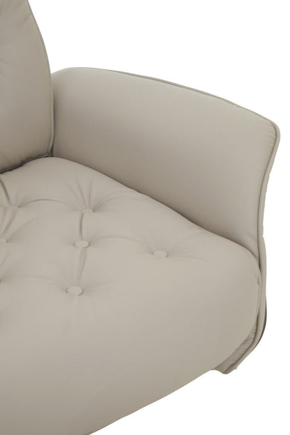 Warrington Mink Leather Effect Recliner And Footstool