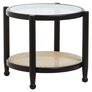Cebu Rattan and Glass Side Table