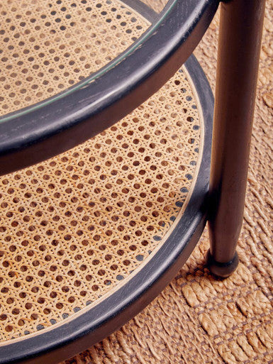 Cebu Rattan and Glass Side Table