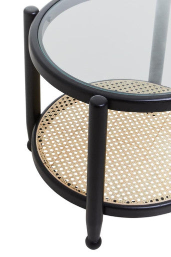 Cebu Rattan and Glass Side Table