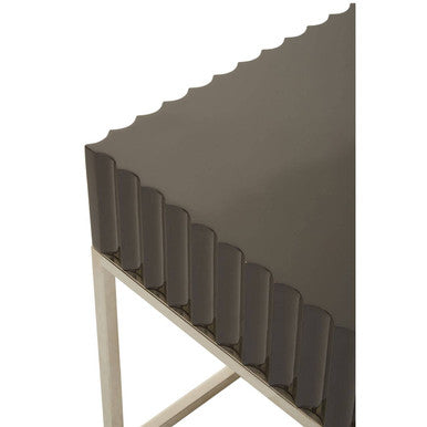 Genoa Grey Gloss Finish Square Side Table
