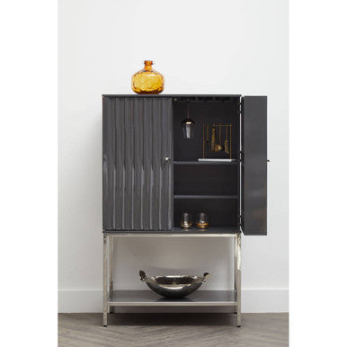 Genoa Grey Gloss Finish Cabinet