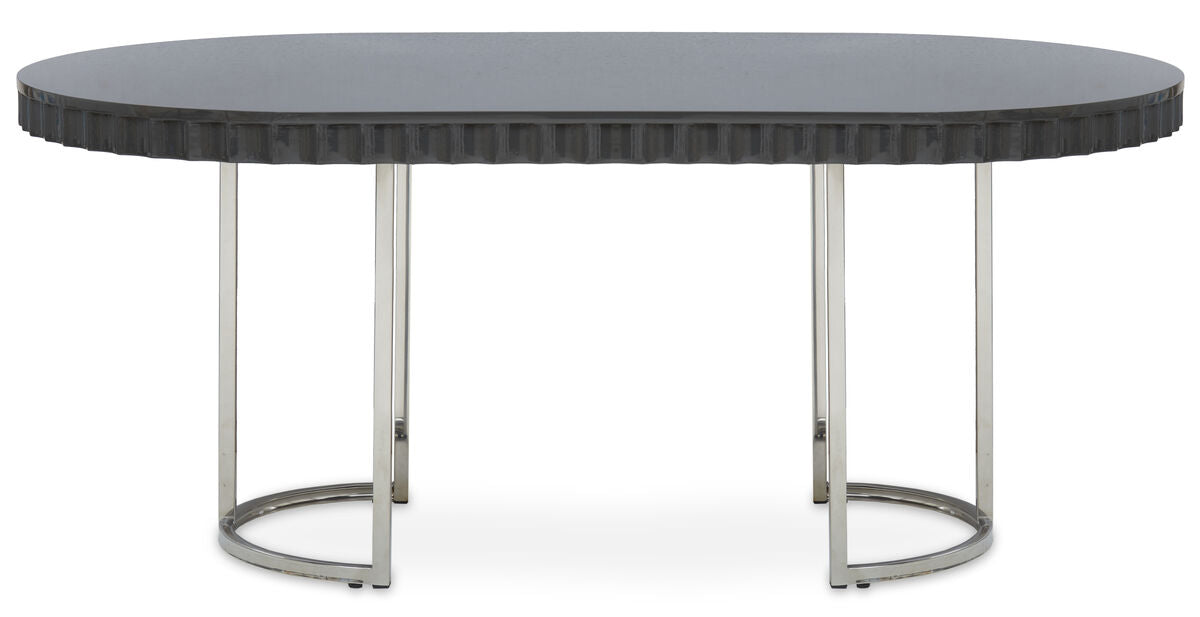 Genoa Grey Gloss Finish Oval Dining Table