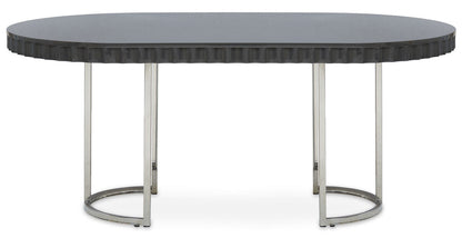 Genoa Grey Gloss Finish Oval Dining Table