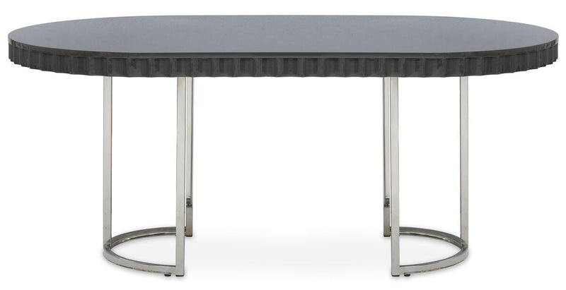 Genoa Grey Gloss Finish Oval Dining Table