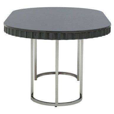 Genoa Grey Gloss Finish Oval Dining Table