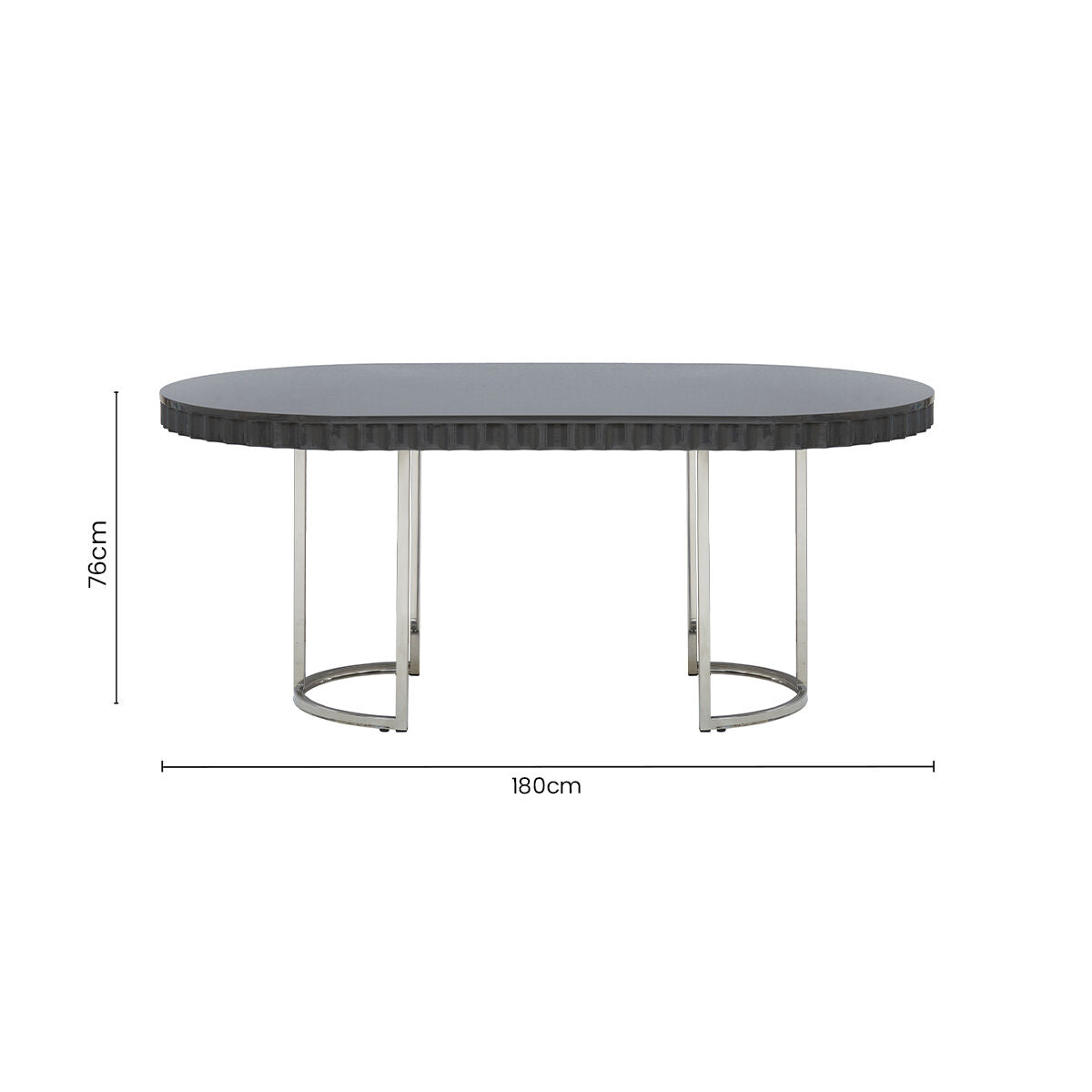 Genoa Grey Gloss Finish Oval Dining Table