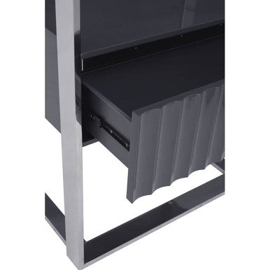Genoa Grey and Stainless Steel Shelf Unit