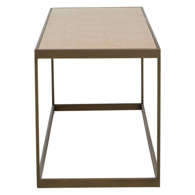 Grenoble Oak Veneer and Brushed Brass Coffee Table