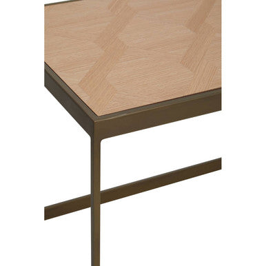Grenoble Oak Veneer and Brushed Brass Coffee Table