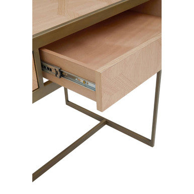 Grenoble Oak Veneer 2 Drawer Desk