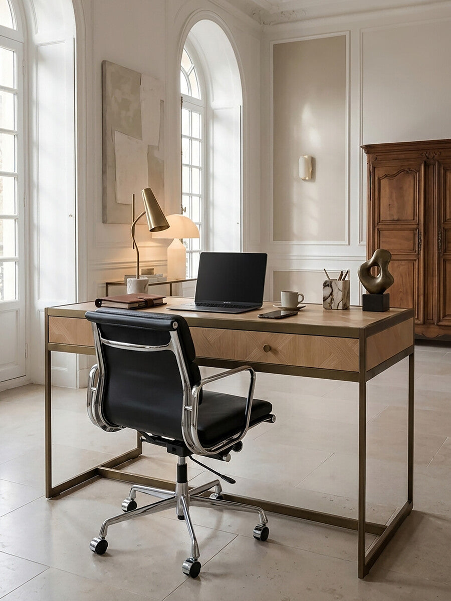 Grenoble Oak Veneer 2 Drawer Desk