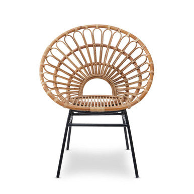 Java Natural Rattan Flared Back Chair