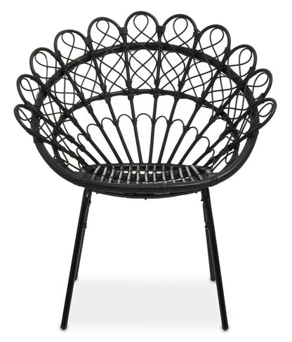 Java Black Natural Rattan Peacock Chair