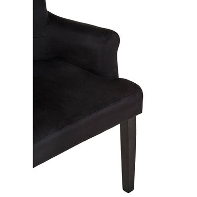 Doucet Black Velvet Dining Chair With Ring Back