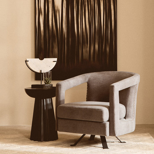 Hestia Ash Velvet Swivel Chair