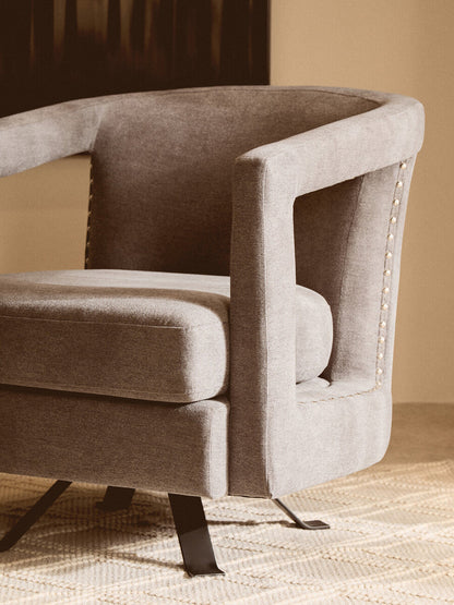 Hestia Ash Velvet Swivel Chair