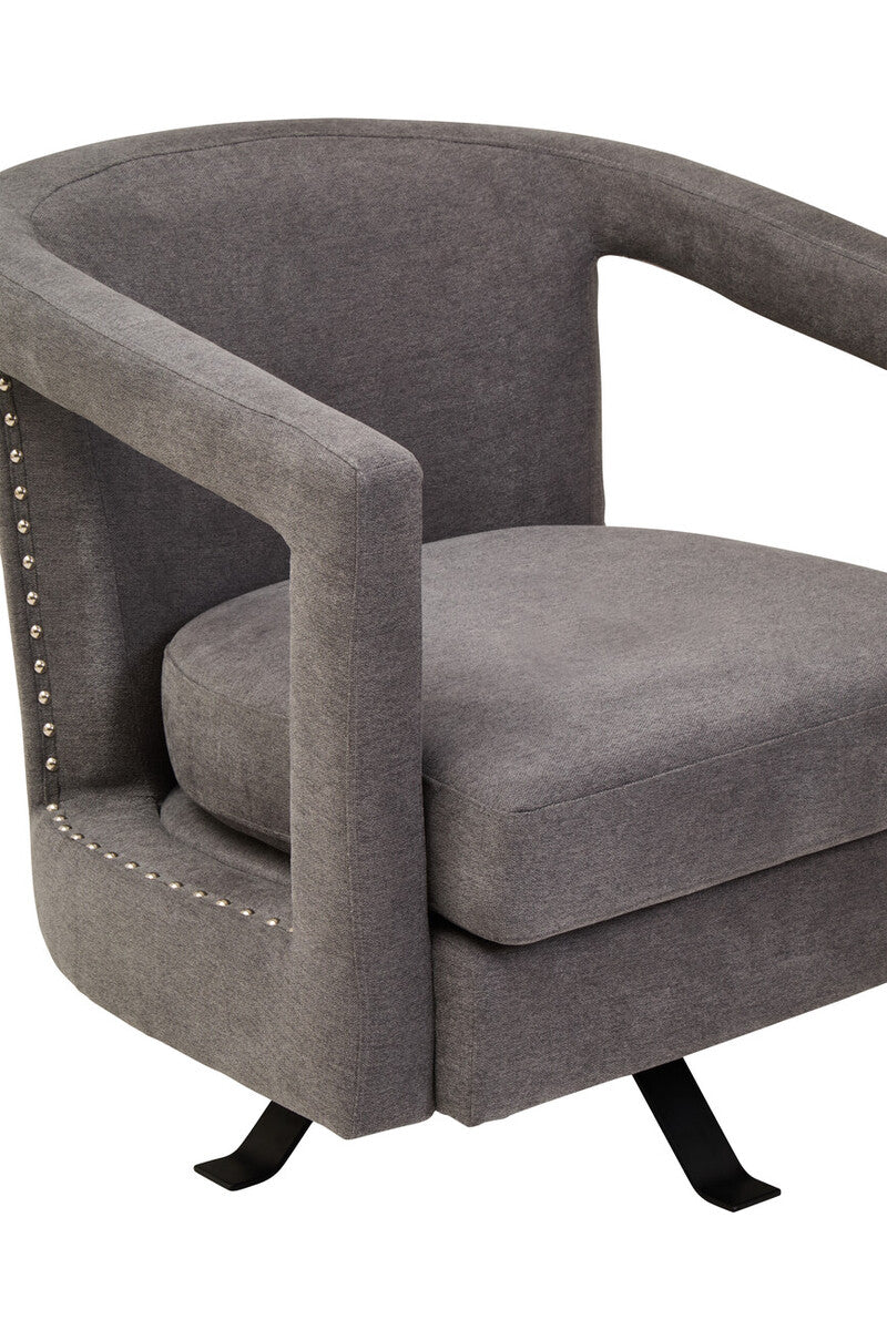 Hestia Ash Velvet Swivel Chair