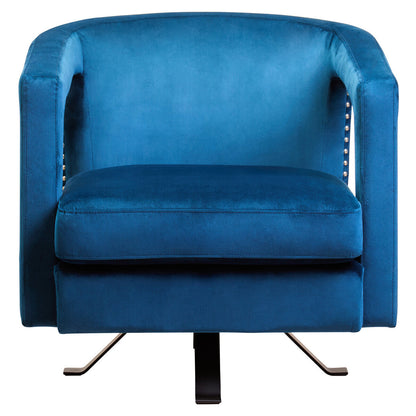 Hestia Blue Velvet Swivel Chair