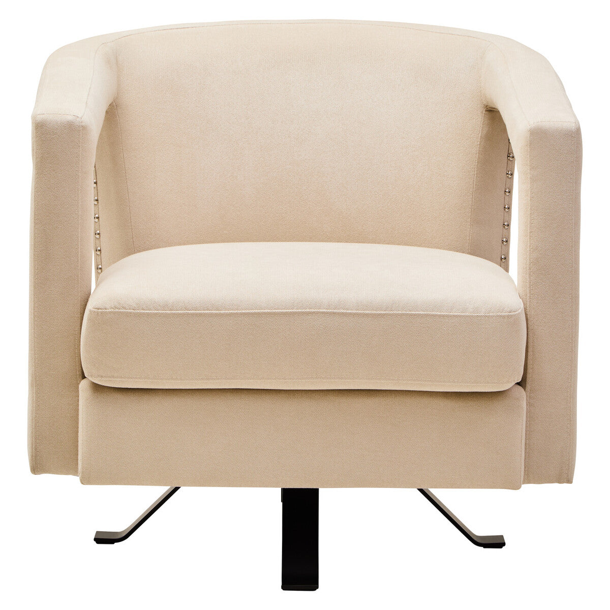 Hestia Beige Velvet Swivel Chair
