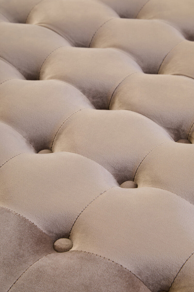 Haley Mink Velvet Round Tufted Footstool