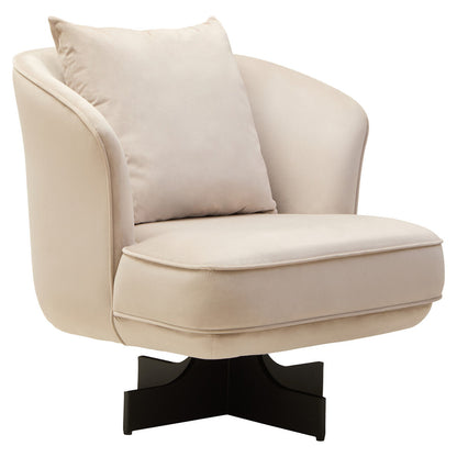 Hale Cream Velvet Swivel Chair