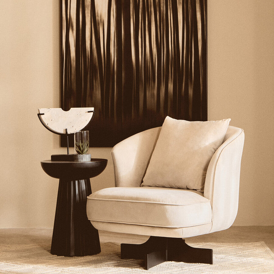 Hale Cream Velvet Swivel Chair