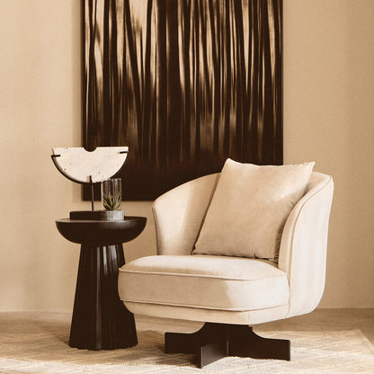 Hale Cream Velvet Swivel Chair