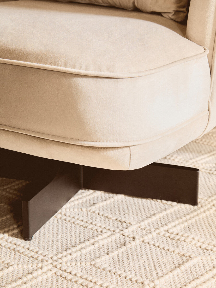 Hale Cream Velvet Swivel Chair