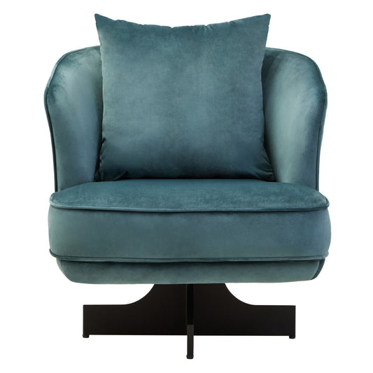 Hale Azure Velvet Swivel Chair