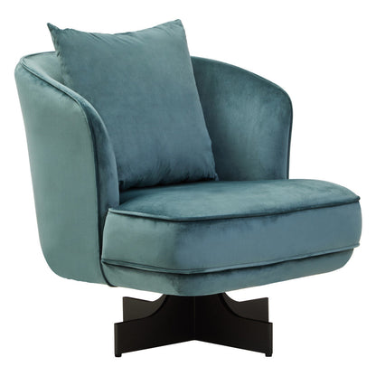 Hale Azure Velvet Swivel Chair