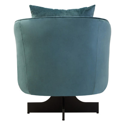 Hale Azure Velvet Swivel Chair