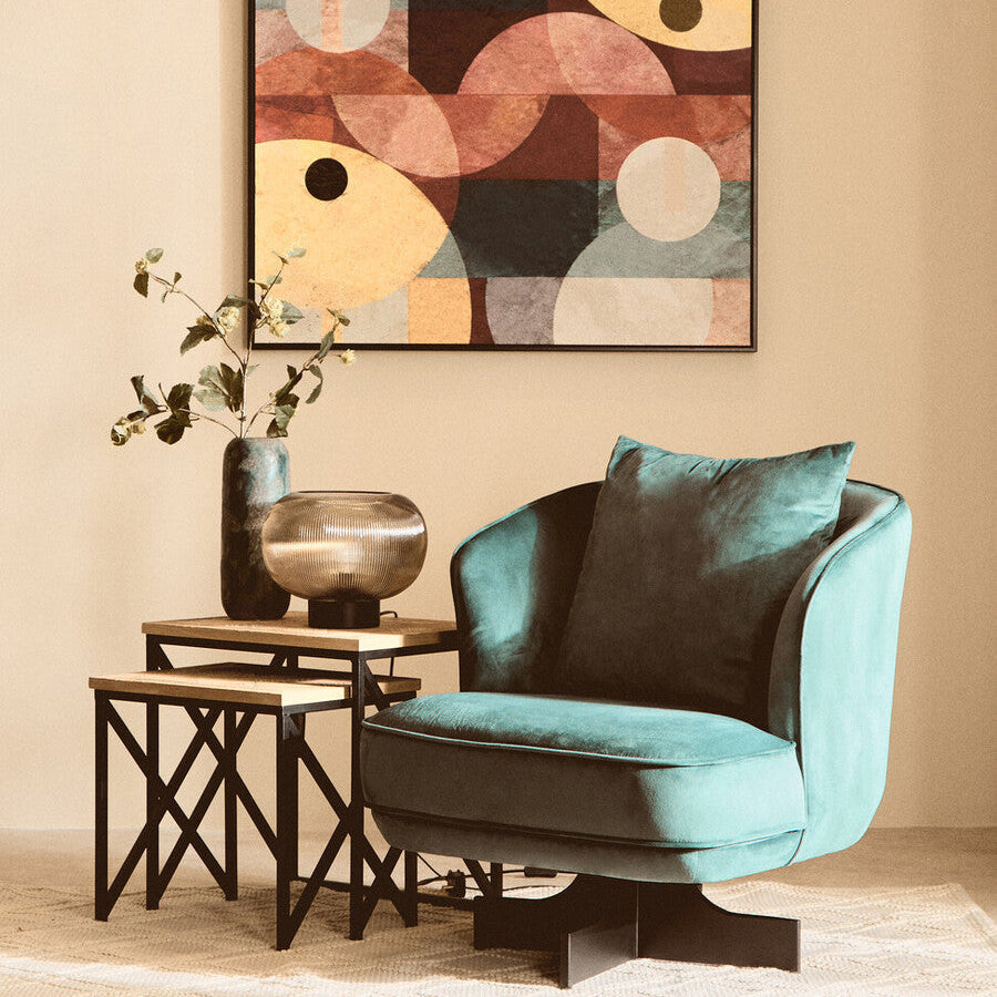 Hale Azure Velvet Swivel Chair