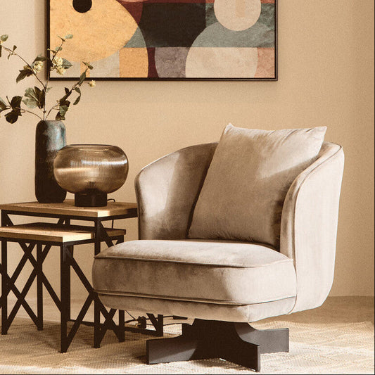 Hale Grey Velvet Swivel Chair